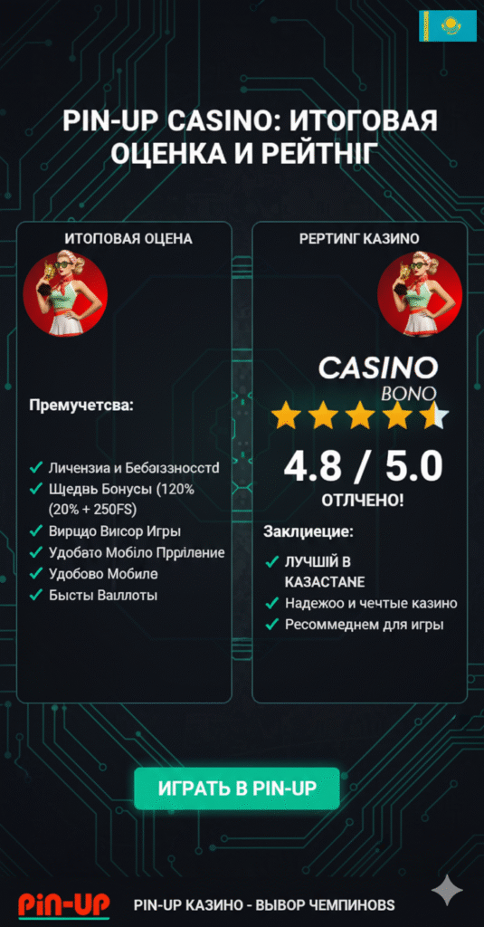 pin up итоговая оценка заключение рейтинг казино