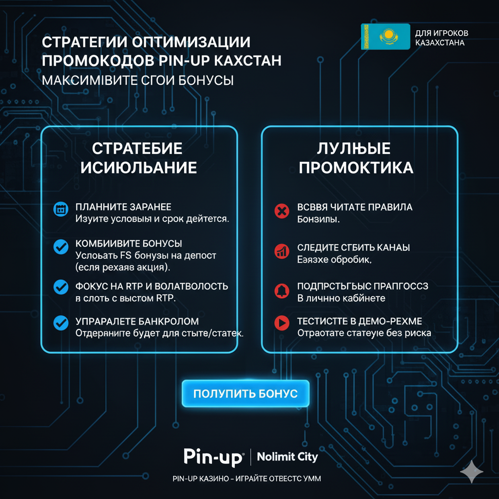 Стратегии оптимизации использования промокодов Pin-Up Казахстан