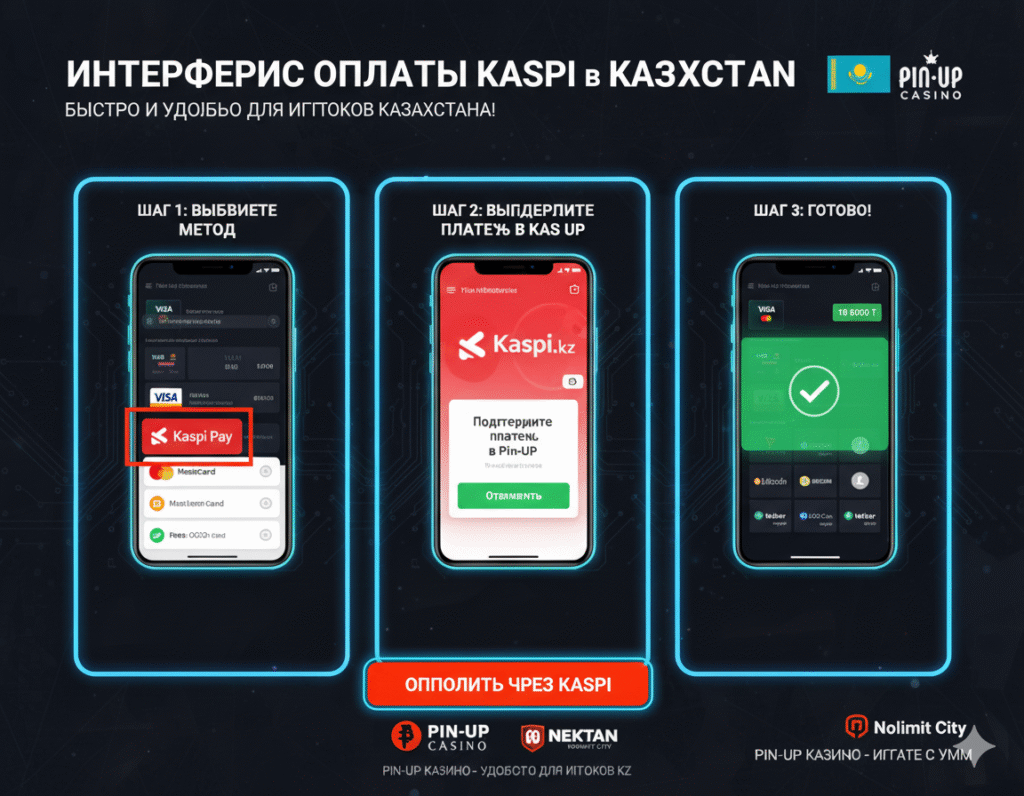 интерфейс оплаты kaspi в pin up казахстан