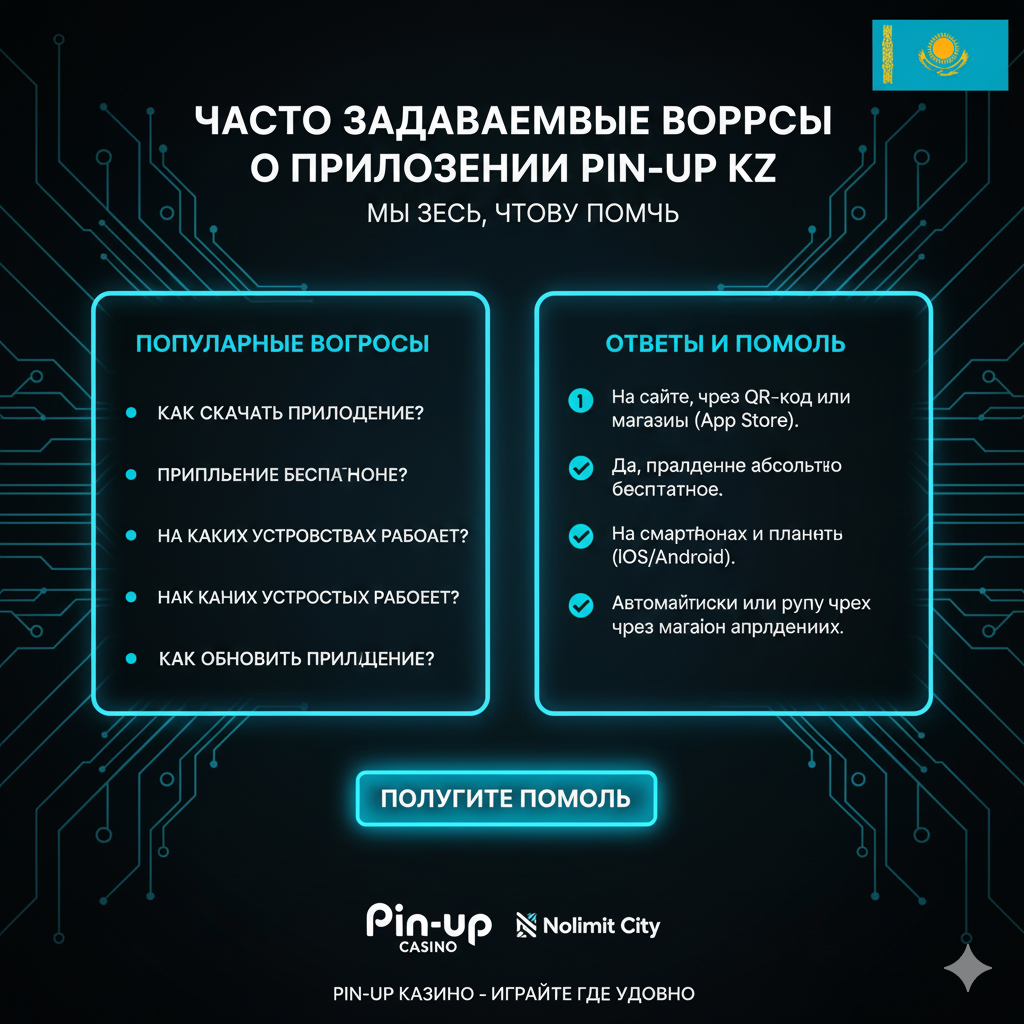 Раздел часто задаваемых вопросов о приложении Pin-Up KZ