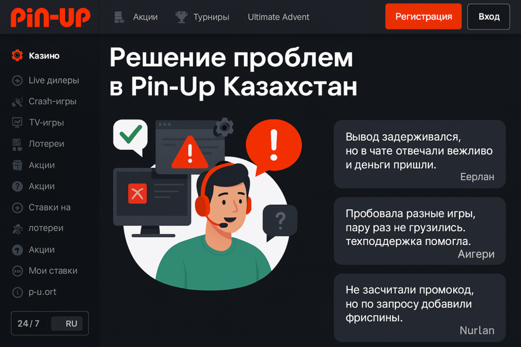 Решение проблем в Pin-Up Казахстан