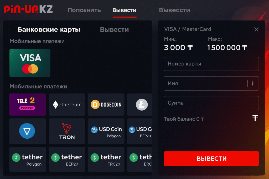 пин ап кз способы оплаты пополнение вывод казахстан