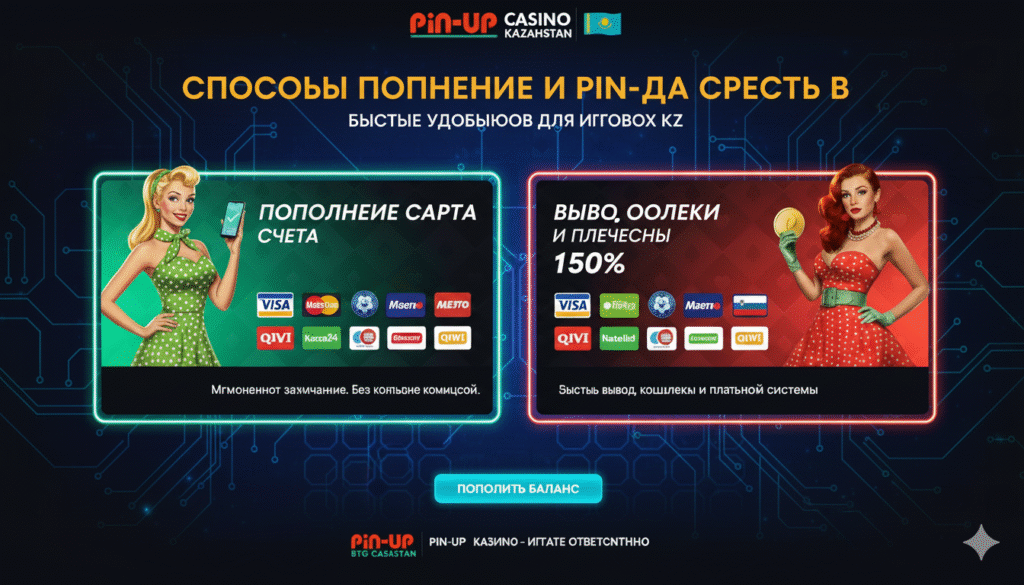 Способы пополнения и вывода средств в Pin-Up для казахстанских игроков