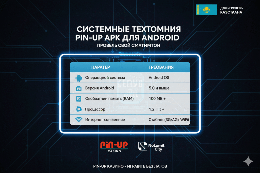 Таблица системных требований для установки Pin-Up APK на Android