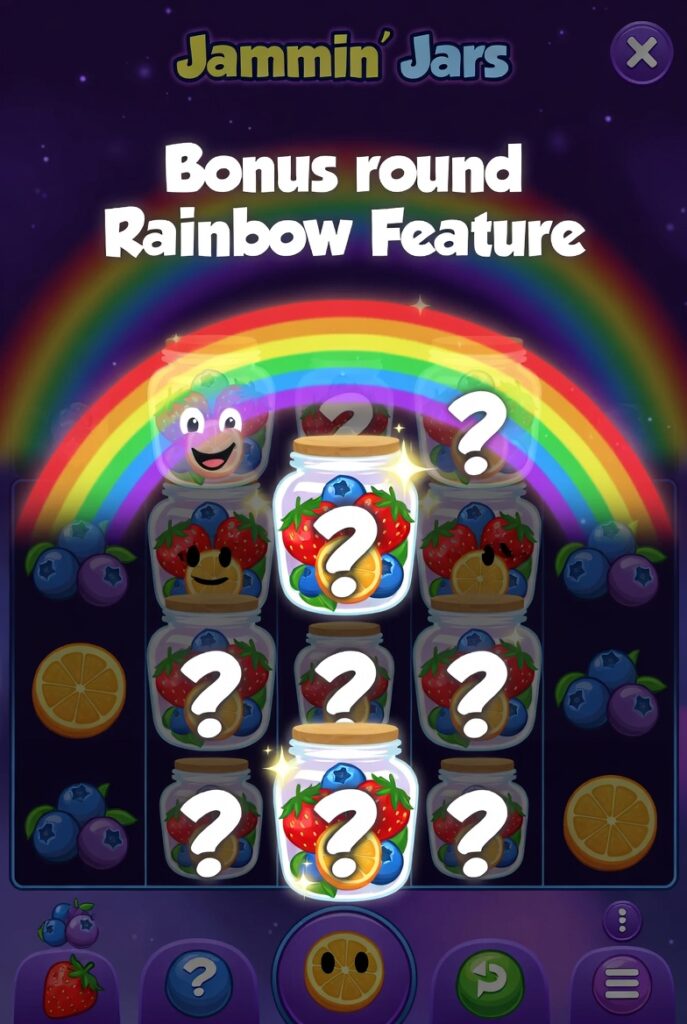 Бонусный раунд Rainbow Feature в Jammin Jars