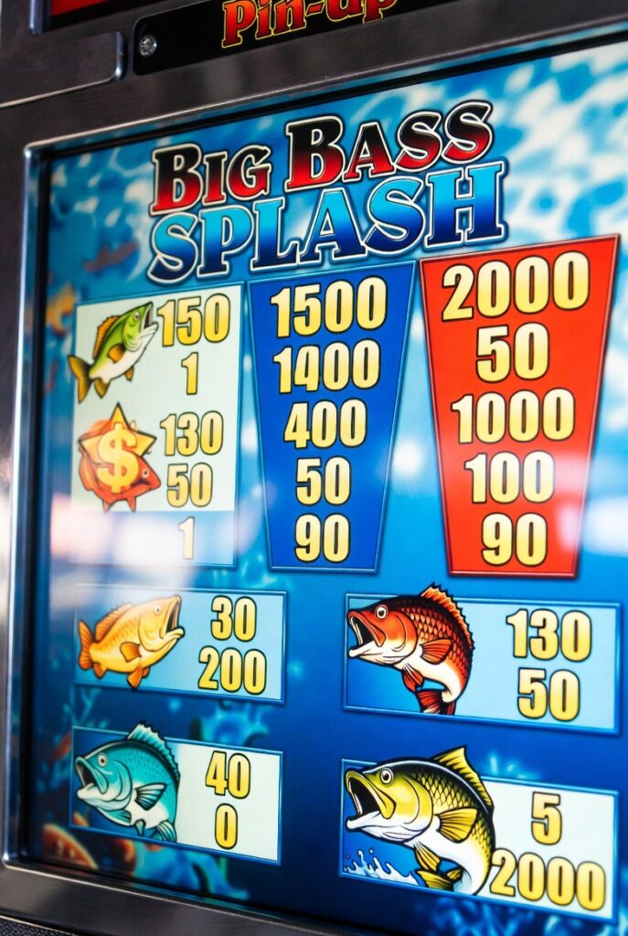 Таблица выплат символов в слоте Big Bass Splash Pin-Up