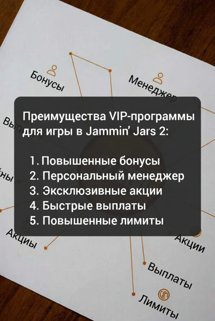 Преимущества VIP-программы казино для игры в Jammin Jars 2
