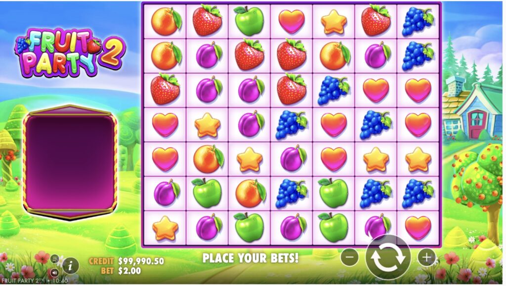 Интерфейс казино Pin-Up с слотом Fruit Party 2