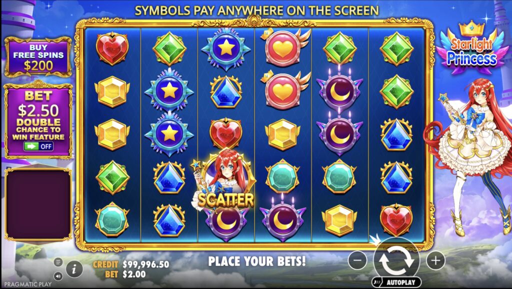 Интерфейс активации Ante Bet в Starlight Princess