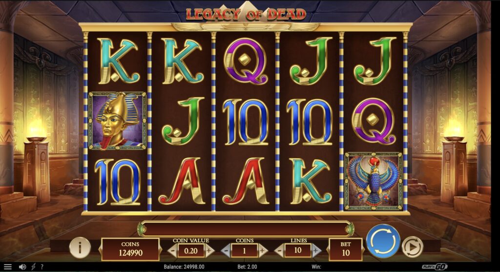 Бонусный раунд Legacy of Dead с расширяющимся символом исследователя
